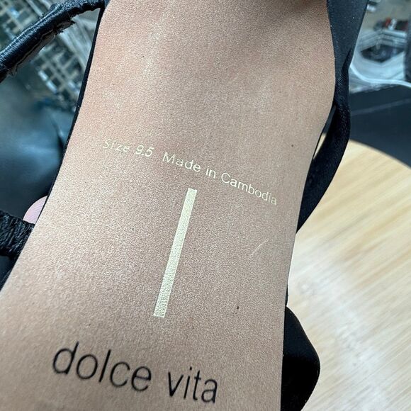 Dolce Vita Linzy Sandal Onyx Satin Womens Sz 9.5 - Picture 8 of 9
